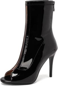 JOEUSTY Женские модные босоножки с открытым носком на шпильке, эластичные, сексуальные высокие каблуки, вечерние ботильоны