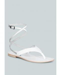 Женские сандалии на плоской подошве с завязками WRAP-UP Rag & Co, белый