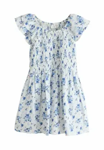 Платье повседневное, прямого кроя, с присборенными рукавами. Next, Blue Floral