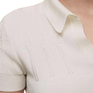 HERMES Футболка-поло женская Natural White с V-образным вырезом Moderate