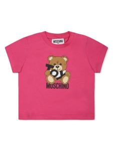 Moschino Kids футболка с принтом, розовый