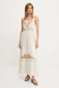 Платье с льняной тканью Answear.Lab, коричневый