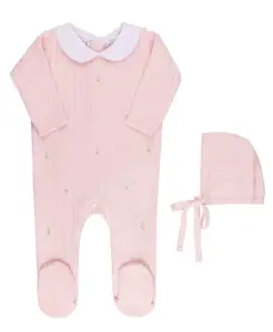 Детский комбинезон-комбинезон «Питер Пэн» крупной вязки с шапочкой. Feltman Brothers, розовый