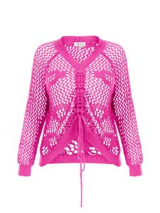 Женский вязаный свитер розового цвета IZIA