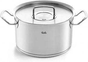 Кастрюля Fissler Original-Profi Collection/из нержавеющей стали (диаметр 24 см, объем 6,3 л). В комплекте металлическая крышка, внутренняя мерная шкала. Сделано в Германии. Подходит для индукционных плит