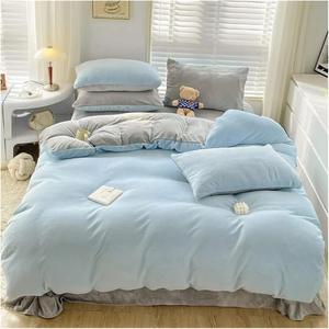 YUSIWOAL Плед зимний утепленный из молочного бархата, комплект постельного белья