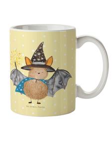 Детская кружка с изображением летучей мыши и волшебника, без слов, пастельно-желтого цвета Mr. & Mrs. Panda