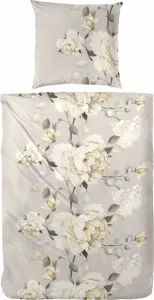 Постельное белье фланель Westminster 155x220 цветы розы серебро натуральное 173090-81 Hahn