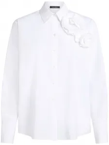 Рубашка с цветочной аппликацией KARL LAGERFELD, белый