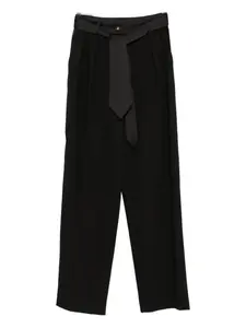 Брюки со складками и завязывающимся поясом IMPERIAL, черный