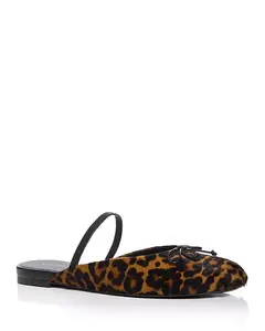 Женские балетки Prima Bow из телячьей кожи с ворсом Stuart Weitzman, коричневый