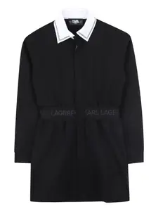 Платье-рубашка с завязками KARL LAGERFELD KIDS, черный