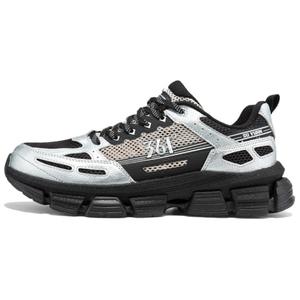 361° Износостойкие и легкие низкие повседневные туфли мужские, черные, серебристые