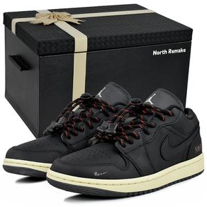 Jordan Air 1 устойчивые к истиранию низкие баскетбольные кроссовки Unisex Black