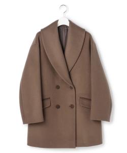 Короткое пальто Wooloop с воротником-шалью из бобровой шерсти