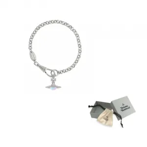 Vivienne Westwood Латунный браслет-пусето Aurora Ball для женщин, серебро