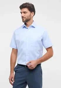 Рубашка Eterna с короткими рукавами "MODERN FIT", голубой