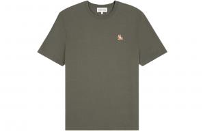 Футболка Fox Patch Crewneck Maison Kitsune, зеленый