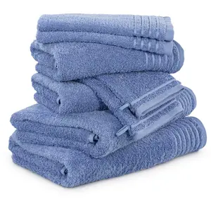 Набор полотенец New Classic 8 шт. из махровой ткани: мочалка, полотенца для гостей, для рук и для душа, 100% хлопок Möve, Cornflower