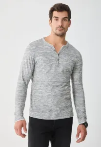 Футболка-Поло с длинными рукавами, окрашенная в стиле «космический цвет» Pier One, Grey Space Dye