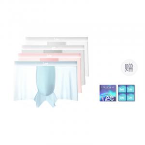 Трусы мужские летние дышащие 7A антибактериальные боксеры 4 штуки набор в подарочной коробке Lee, белый