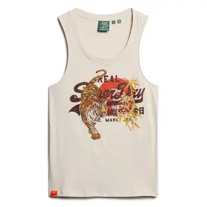 Футболка без рукавов Superdry Vl Tokyo Scoop, бежевый