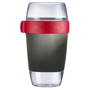 Многоразовая кружка 1 шт., контейнер для мюсли и обеда, с собой, 200 + 600 + 350 мл, сделано в Германии Westmark, красный/антрацит