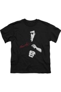 Футболка с коротким рукавом для детей "Bruce Lee The Dragon Awaits" Gildan, черный