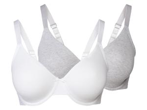 Женские бюстгальтеры esmara на косточках, 2 шт., с формованными чашками, светло-серый/белый