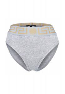 Трусы женские - ТОПЕКА, высокие, нижнее белье, натуральный хлопок, би-стрейч VERSACE, серый