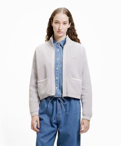 Узкая вязаная блузон на молнии