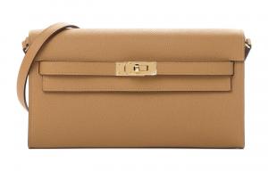 Kelly To Go из телячьей кожи Эпсом, женская сумка через плечо 2S кунжутный HERMES