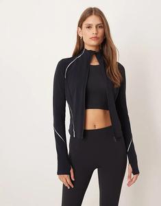 Легкая, теплая светоотражающая техническая куртка OYSHO черного цвета