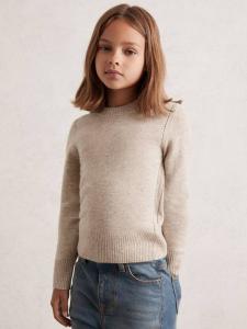 Детский джемпер Anya из кашемировой смеси с ажурной вязкой Reiss, Oatmeal