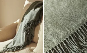 Синель плед Zara Home, коричневый