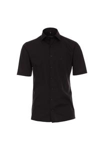 Мужская деловая рубашка с короткими рукавами, однотонная, современного кроя CASAMODA, черный