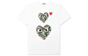CDG Play Футболка Comme Des Garcons Play Camouflage Double Heart