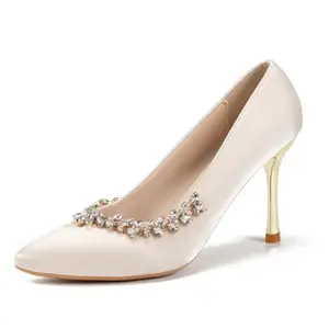 Женские туфли на высоком каблуке цвета шампанского и золота WOXXXN, Champagne Gold 6Cm