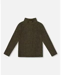 Блестящий топ с воротником-стойкой в ​​рубчик, черный с золотом, для девочек Deux par Deux