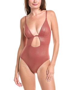 Винс Камуто Цельный купальник с вырезами Vince Camuto, коричневый