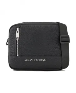 Сумка для фотоаппарата с металлическим логотипом Armani Exchange, черный
