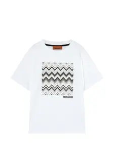Футболка с отделкой зигзаг Missoni Kids, белый