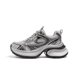 CAMEL Серебристые блестящие массивные кроссовки женские мид-топ Gunmetal Black, цвет Gunmetal Black