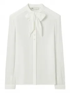 Рубашка Georgette с бантом Tory Burch, белый