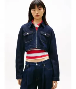 Джинсовая куртка BJ4054 cropped fit Tommy Jeans, темно-синий