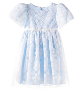 Вышитое платье из тюля Patachou, White/Blue