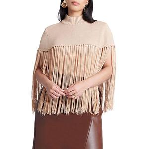 Женский свитер с бахромой Plus Size Eloquii, Camel
