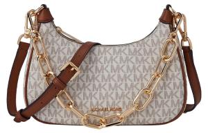 MICHAEL KORS Искусственная кожа седельная сумка кроссбоди сумка-багет через плечо женская ванильно-белая и желудево-коричневая