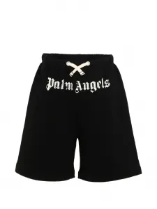 Шорты с логотипом и шнурком Palm Angels Kids, черный