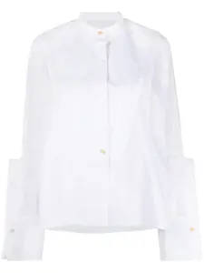 Jil Sander полупрозрачная рубашка со вставками, белый